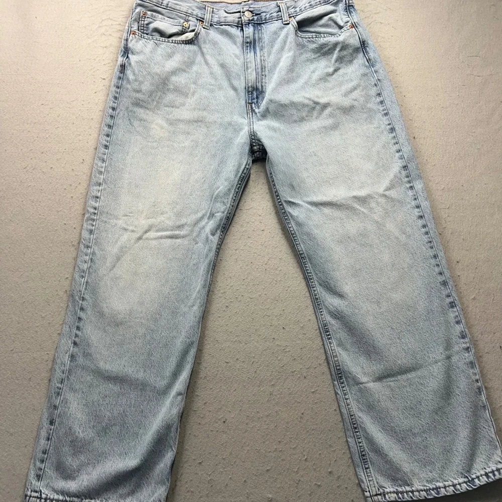 Levis 501 Original Fit‎ Straight Leg Light Wash Blue Denim Jeans Mens W38 L30